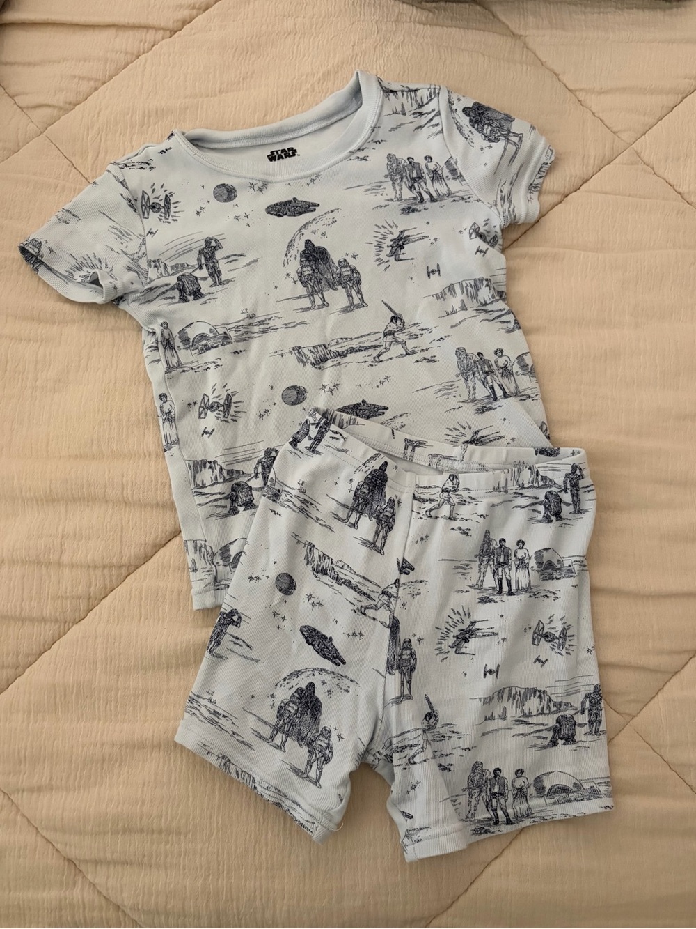 Janie and Jack x Star Wars Light Blue Toile Print Kids Pajama Set